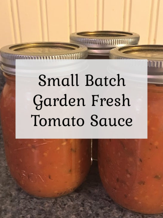 Small Batch Garden Fresh Tomato Sauce